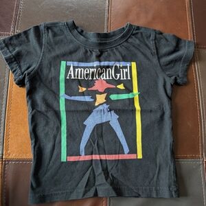 American Girl Black Tee with Colorful Graphic